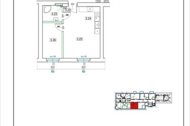 Rzut - Mieszkanie na sprzedaż 2 pokoje o powierzchni 35,43 m² - numer 27 w Kamienica 62