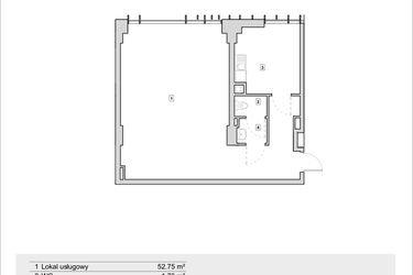 Rzut - Lokal użytkowy na sprzedaż 1 pokój o powierzchni 67,52 m² - numer H2-U-1-1 w Heyki City