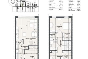 Rzut - Dom na sprzedaż 5 pokoi o powierzchni 117 m² - numer 1b w Domy na Przylesiu etap II