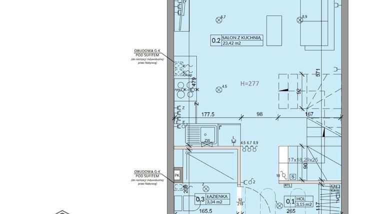 Rzut - Dom na sprzedaż 3 pokoje o powierzchni 63,99 m² - numer 39A w Ogrody Przyjaciół 5 etap IV