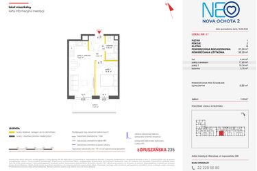 Rzut - Mieszkanie na sprzedaż 2 pokoje o powierzchni 37,34 m² - numer 47 w Neo Nova Ochota 2