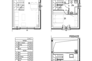 Rzut - Dom na sprzedaż 4 pokoje o powierzchni 82,45 m² - numer B2 w Tyniecka Domy