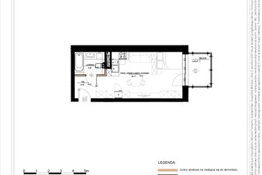 Rzut - Mieszkanie na sprzedaż 1 pokój o powierzchni 31,5 m² - numer A.4.43 w Daszyńskiego Square etap 1