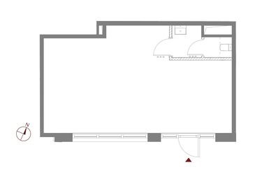 Rzut - Lokal użytkowy na sprzedaż 1 pokój o powierzchni 54,22 m² - numer B.0.U2 w Apartamenty Symfonia