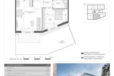 Rzut - Mieszkanie na sprzedaż 2 pokoje o powierzchni 54,44 m² - numer 2 w Unikat Apartamenty C