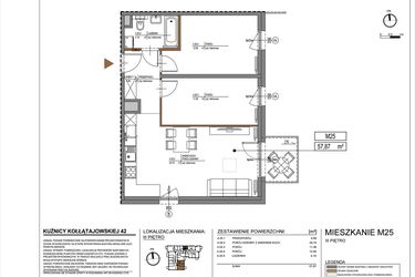 Rzut - Mieszkanie na sprzedaż 3 pokoje o powierzchni 57,87 m² - numer M25 w Kuźnicy Kołłątajowskiej 42