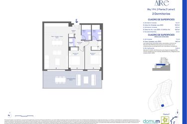 Rzut - Mieszkanie na sprzedaż 2 pokoje o powierzchni 102 m² - numer 122E w Aire