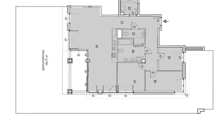 Rzut - Mieszkanie na sprzedaż 4 pokoje o powierzchni 111,35 m² - numer B7-A1 w Emaus Garden
