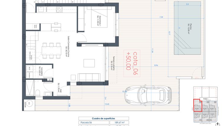 Rzut - Dom na sprzedaż 3 pokoje o powierzchni 226,4 m² - numer 6 w Domy szeregowe w Benijófar - 78650137
