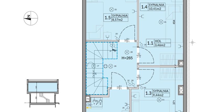 Rzut - Dom na sprzedaż 4 pokoje o powierzchni 74,16 m² - numer 1 w Boska Ksawerowska 2