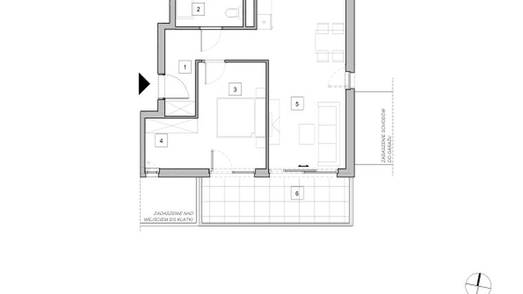 Rzut - Mieszkanie na sprzedaż 2 pokoje o powierzchni 53,65 m² - numer C2_2 w ATAL Zawiślańska