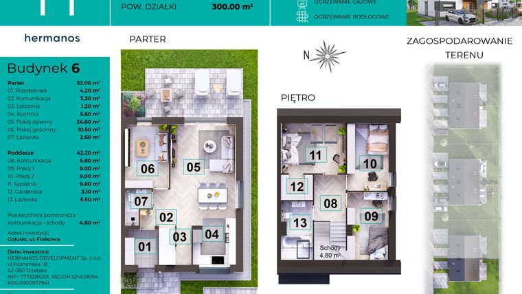 Rzut - Dom na sprzedaż 5 pokoi o powierzchni 99 m² - numer 6 w Gołuski