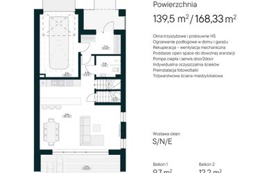 Rzut - Dom na sprzedaż 5 pokoi o powierzchni 168,3 m² - numer 22A w Aleja Drzew II