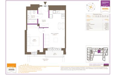 Rzut - Mieszkanie na sprzedaż 2 pokoje o powierzchni 45,66 m² - numer 6 w Panorama Ursus
