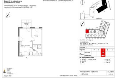 Rzut - Lokal użytkowy na sprzedaż 2 pokoje o powierzchni 34,18 m² - numer 24 w RZ21
