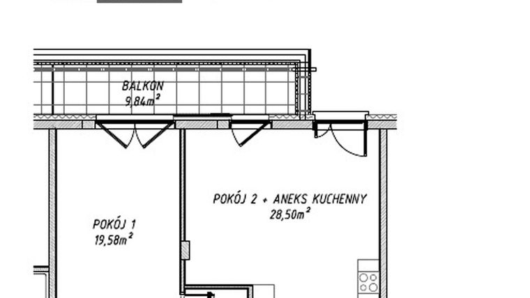 Rzut - Mieszkanie na sprzedaż 3 pokoje o powierzchni 88,53 m² - numer 51A w Ogrody Wenus