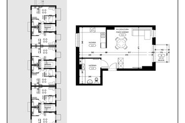 Rzut - Mieszkanie na sprzedaż 1 pokój o powierzchni 41,09 m² - numer B3-M21 w Śląska Park