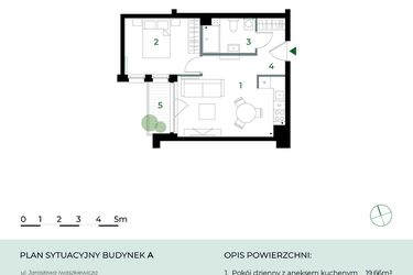 Rzut - Mieszkanie na sprzedaż 2 pokoje o powierzchni 39,35 m² - numer M20 w Park-Wojszyce