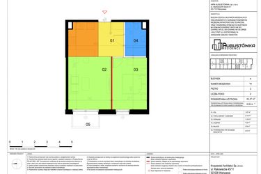 Rzut - Mieszkanie na sprzedaż 2 pokoje o powierzchni 42,37 m² - numer A18 w Augustówka Residence