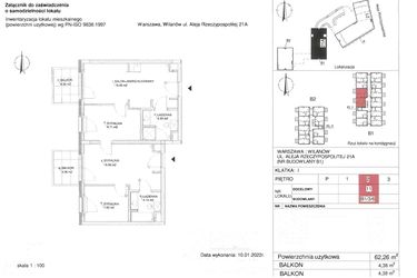 Rzut - Mieszkanie na sprzedaż 4 pokoje o powierzchni 62,26 m² - numer 11 w RZ21