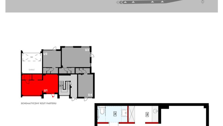 Rzut - Lokal użytkowy na sprzedaż 1 pokój o powierzchni 54,06 m² - numer Z6_U1 w Osiedle Malarska etap IV