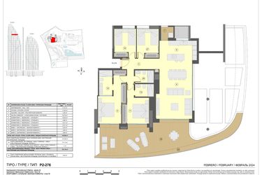 Rzut - Mieszkanie na sprzedaż 4 pokoje o powierzchni 191 m² - numer 34-P2-276 w Apartamenty w Benidorm - 28229441