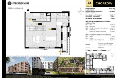 Rzut - Mieszkanie na sprzedaż 1 pokój o powierzchni 101,99 m² - numer M/62 w Tarasy Śląskie