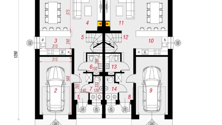Rzut - Dom na sprzedaż 5 pokoi o powierzchni 126,06 m² - numer 187/28 L1 w Osiedle Morelowa II