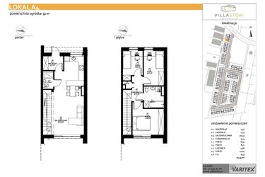 Rzut - Dom na sprzedaż 4 pokoje o powierzchni 71,55 m² - numer A4 w Villa Stoki (domy)