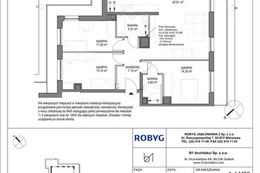 Rzut - Mieszkanie na sprzedaż 4 pokoje o powierzchni 96,51 m² - numer A.4M03 w Kobieli 4
