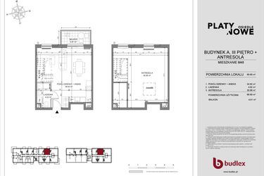 Rzut - Mieszkanie na sprzedaż 1 pokój o powierzchni 38,94 m² - numer A.48 w Osiedle Platynowe