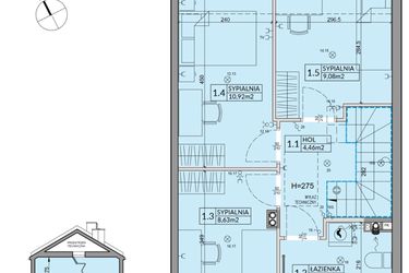Rzut - Dom na sprzedaż 4 pokoje o powierzchni 82,07 m² - numer 53B w Nova Magdalenka 7 etap IV-VI