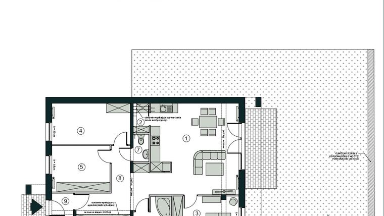 Rzut - Mieszkanie na sprzedaż 4 pokoje o powierzchni 92,51 m² - numer C1 w Aleja Wiśniowa Pogórze