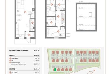 Rzut - Dom na sprzedaż 4 pokoje o powierzchni 84,63 m² - numer 5A w Bursztynova Polana