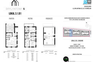 Rzut - Dom na sprzedaż 5 pokoi o powierzchni 246,68 m² - numer 3.1.B1 w Brylantowa 5