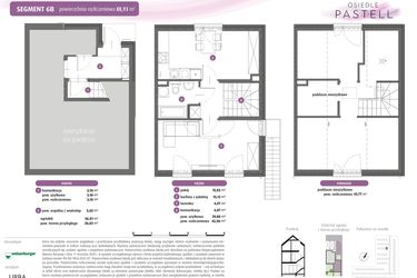 Rzut - Mieszkanie na sprzedaż 3 pokoje o powierzchni 88,93 m² - numer 6B w Osiedle Pastell