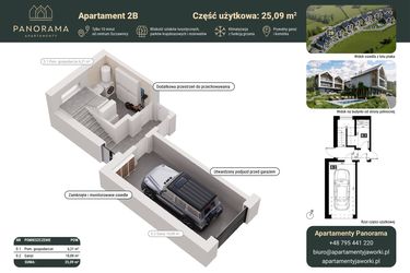 Rzut - Mieszkanie na sprzedaż 3 pokoje o powierzchni 77,93 m² - numer 2B w Apartamenty Panorama