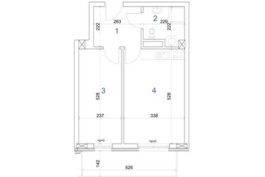 Rzut - Mieszkanie na sprzedaż 2 pokoje o powierzchni 40,49 m² - numer 6A.83 w Mierzeja Wiślana etap IV