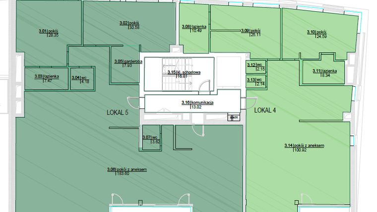 Rzut - Mieszkanie na sprzedaż 3 pokoje o powierzchni 168,63 m² - numer 4 w Apartamenty The Tides