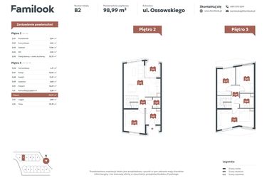 Rzut - Mieszkanie na sprzedaż 5 pokoi o powierzchni 98,99 m² - numer B2 w Familook