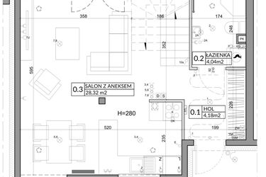 Rzut - Dom na sprzedaż 4 pokoje o powierzchni 79,98 m² - numer 11 w Slow Wilanów