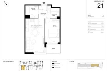 Rzut - Mieszkanie na sprzedaż 2 pokoje o powierzchni 46,41 m² - numer 21 w SILO