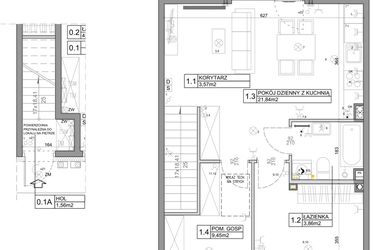 Rzut - Mieszkanie na sprzedaż 3 pokoje o powierzchni 58,82 m² - numer 18 w Manufaktura Marki 2