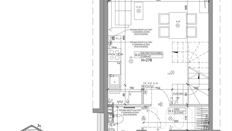 Rzut - Dom na sprzedaż 3 pokoje o powierzchni 68,29 m² - numer 20A w Osiedle Słoneczne etap II