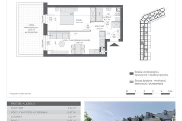 Rzut - Mieszkanie na sprzedaż 2 pokoje o powierzchni 40,72 m² - numer 92 w Ignatki Forest etap II