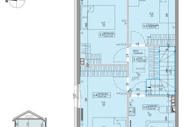 Rzut - Dom na sprzedaż 4 pokoje o powierzchni 81,17 m² - numer 22B w Ogrody Przyjaciół 5 etap II