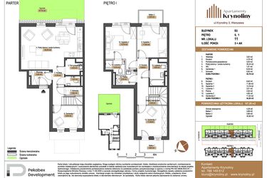 Rzut - Mieszkanie na sprzedaż 5 pokoi o powierzchni 107,09 m² - numer 11.B3 w Apartamenty Krynoliny