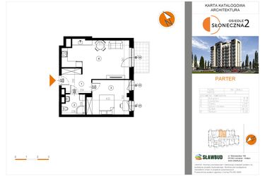 Rzut - Mieszkanie na sprzedaż 2 pokoje o powierzchni 48,21 m² - numer 3 w Osiedle Słoneczna etap 2