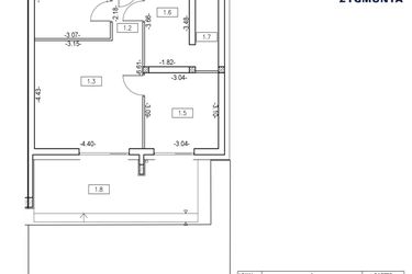 Rzut - Mieszkanie na sprzedaż 3 pokoje o powierzchni 53,39 m² - numer M11 w Osiedle Zygmunta