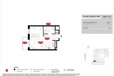 Rzut - Mieszkanie na sprzedaż 1 pokój o powierzchni 39,47 m² - numer BR11/10 w Browary Wrocławskie 2